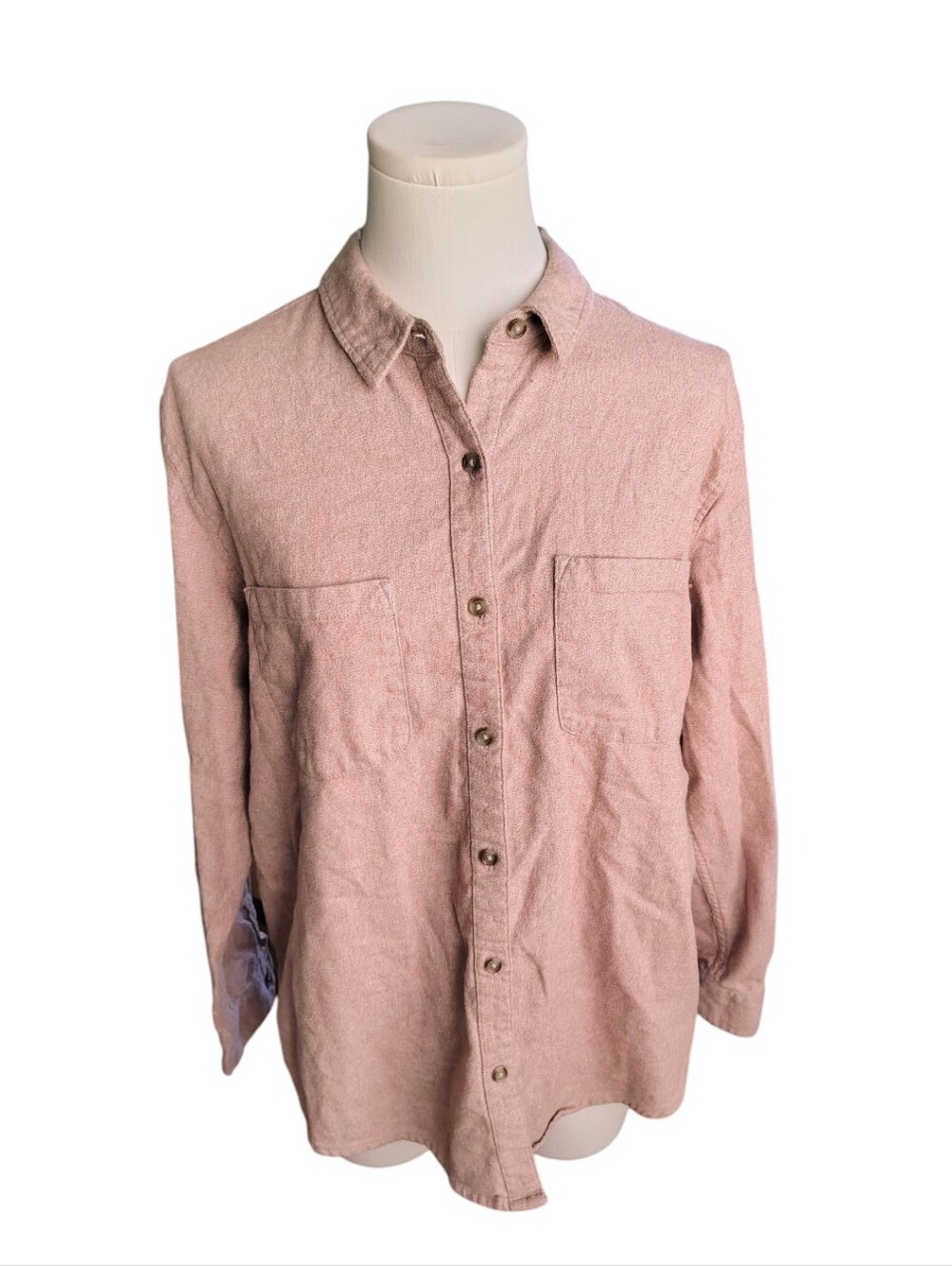 Universal Thread Mauve Pink 100% Cotton Long Sleeve Buttondown Shirt Size Medium